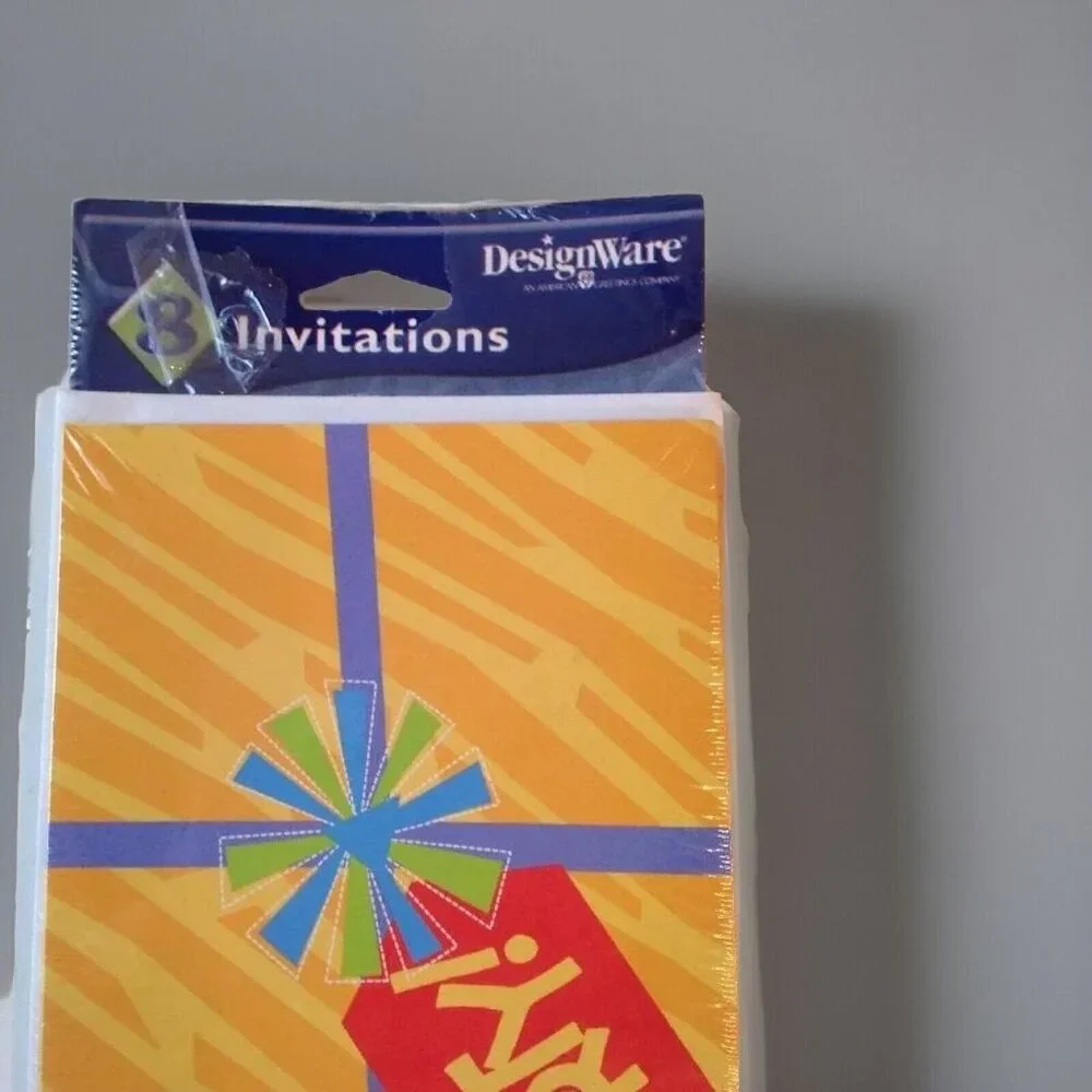 Party Invitations DesignWare American Greetings 4 Packs of 8 Yellow Colorful NEW